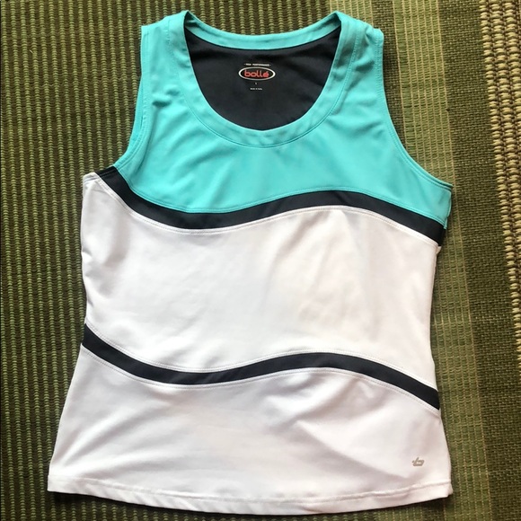 bolle Tops - Bolle blue and white tennis top